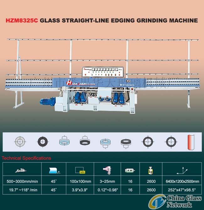 HZM8325C Glass straight-line edging grinding machine Glass machine